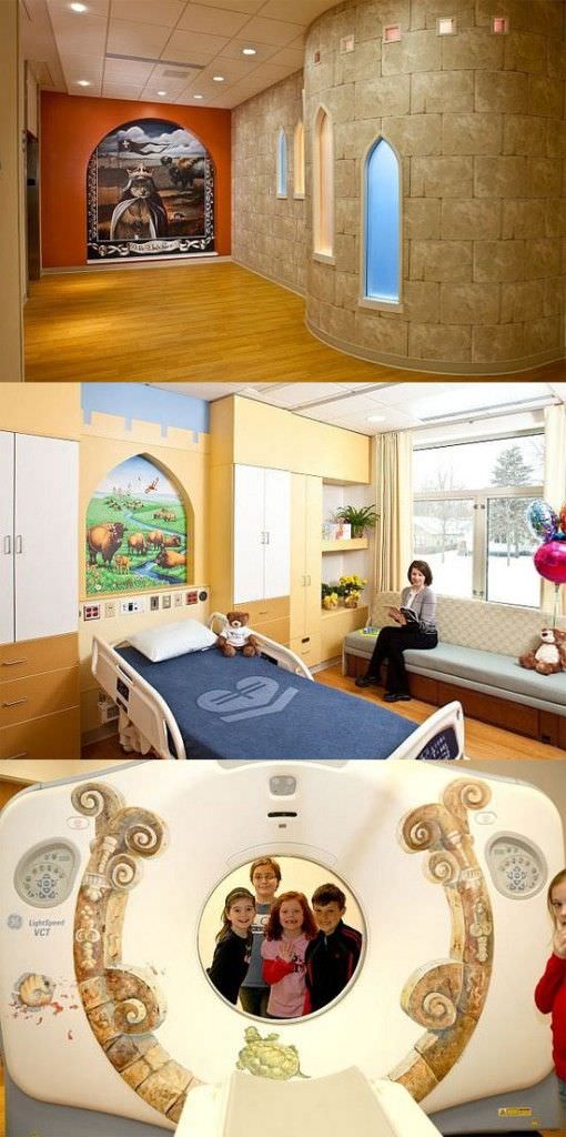 Fantásticas decoraciones de hospitales para niños